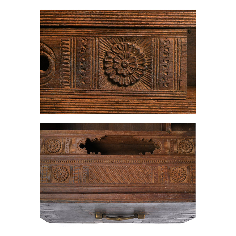 Coffre En Bois Style Colonial Antique - 39x67x38 Cm - Déco, Rangement, Malle Au Trésor