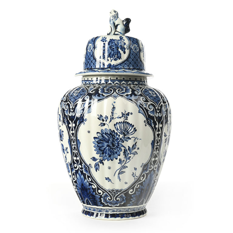 Vase en faïence de Delfts Royal Sphinx par Boch Mes Découvertes Julien Cohen