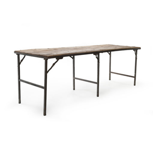 Table pliante en bois et métal