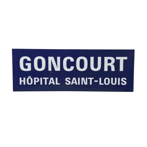 Plaque émaillée Goncourt Hopital Saint Louis