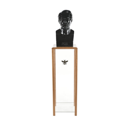 Buste de Napoléon III sur sa selette en bois et verre